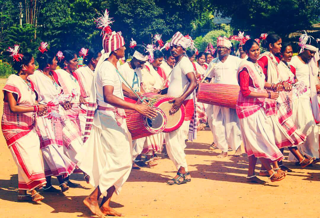 Adivasi Karma Naach tribal dance group performance India